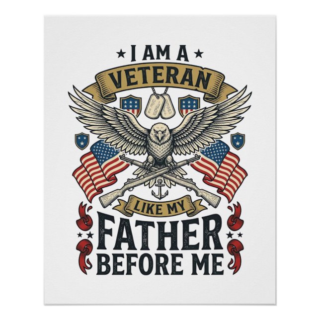 Poster Aigle vétéran comme mon père avant moi (Devant)
