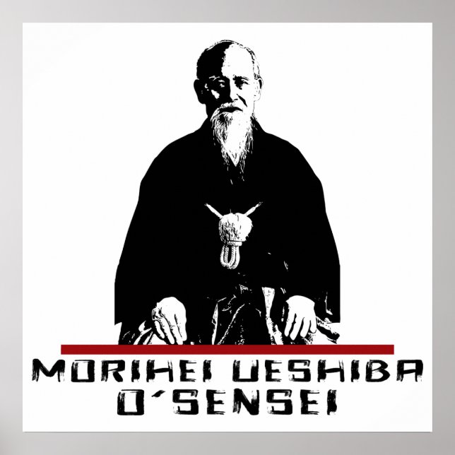 Poster Aikido Morihei Ueshiba O'Sensei (Devant)