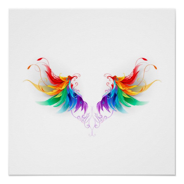 Poster Ailes arc-en-ciel douces (Devant)