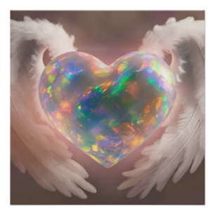 Poster *~* Ailes d'angle de coeur opale flashy AP78