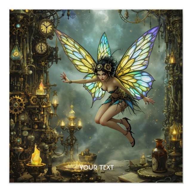 Poster Ailes de papillon de lutin mignon fantasy (Devant)