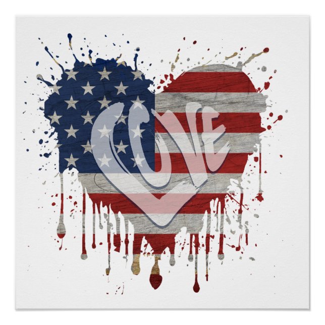 Poster Aime le drapeau américain (Devant)