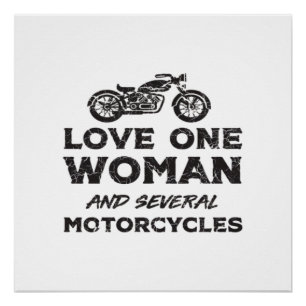 Poster Aimer une femme et plusieurs motos essentiel