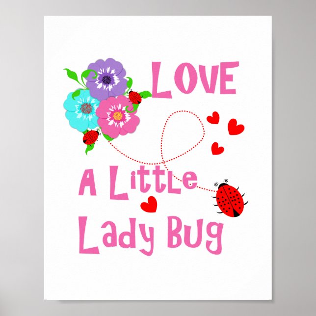 Poster Aimez un peu lady bug mignon Enfants (Devant)