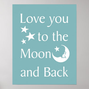 Poster Aimez-vous à l'affiche Lune et dos