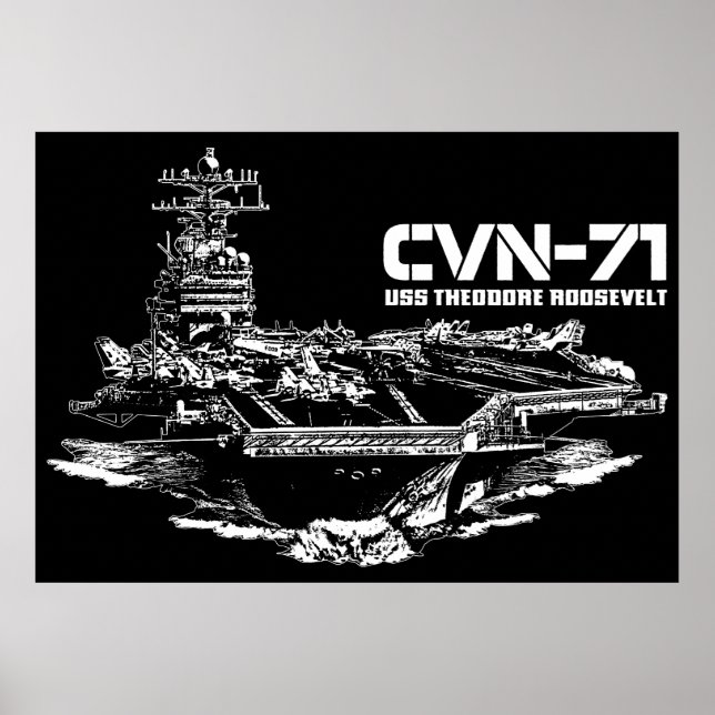 Poster Aircraft carrier Theodore Roosevelt Print (Devant)