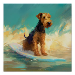 Poster Airedale Beach Surf Peinture