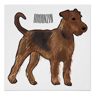 Poster Airedale terrier dog cartoon