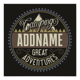 Poster AJOUT Personnalisé Family Camp Trip Camping Réunio