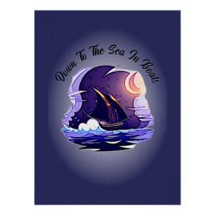 Poster Ajouter Votre Nom Votre Texte, Bateau À Voile, Nua