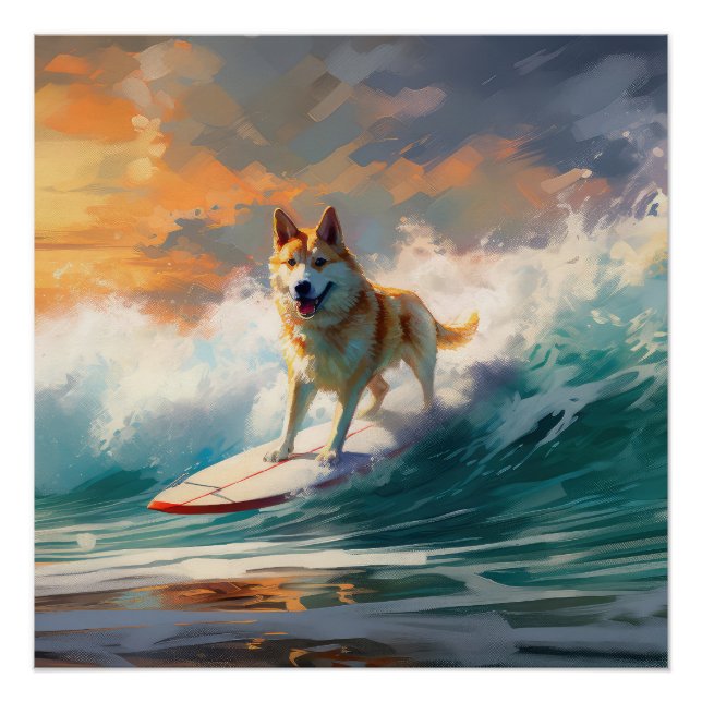 Poster Akita Beach Surf Peinture (Devant)