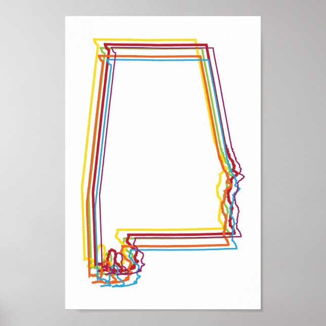 Poster alabama pride blur (Devant)