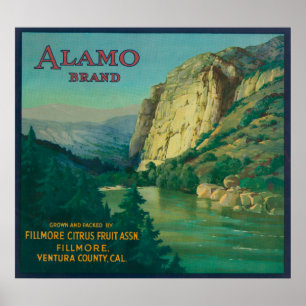 Poster Alamo LabelFillmore orange, CA