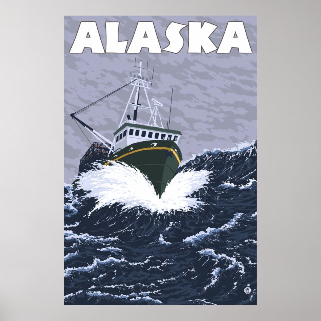 Poster Alaska - Bateau de crabe (Devant)