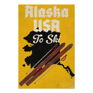 Poster Alaska USA pour skier