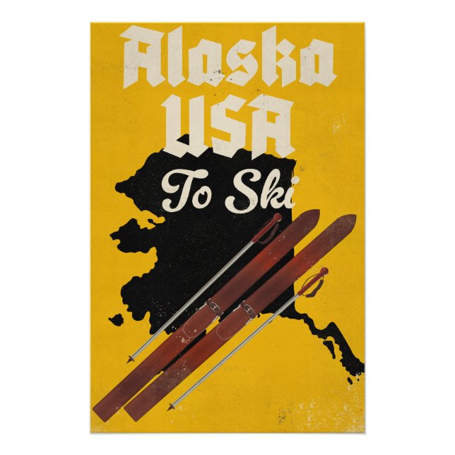 Poster Alaska USA pour skier (Devant)