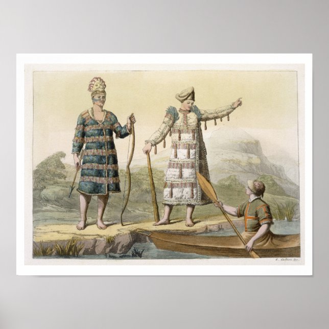Poster Alaskan homme et femme (gravure couleur) (Devant)
