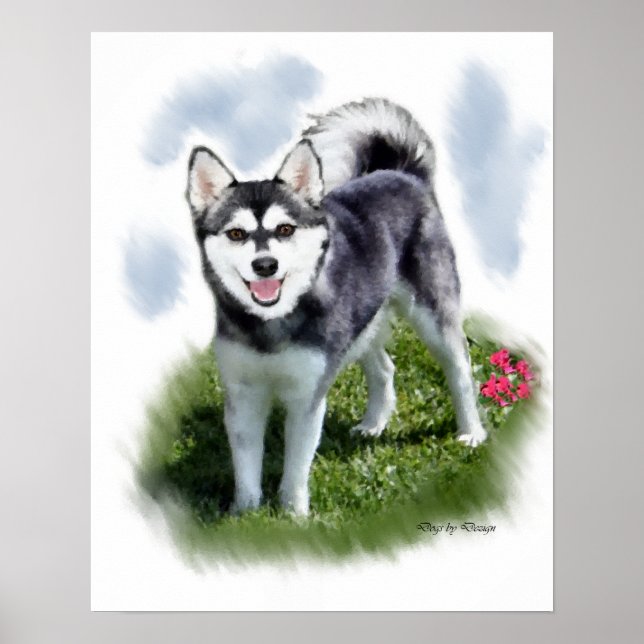 Poster Alaskan Klee Kai Art (Devant)