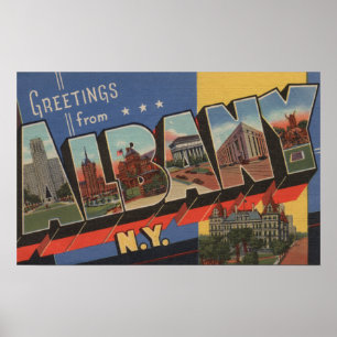 Poster Albany, New York - Scènes de grandes lettres