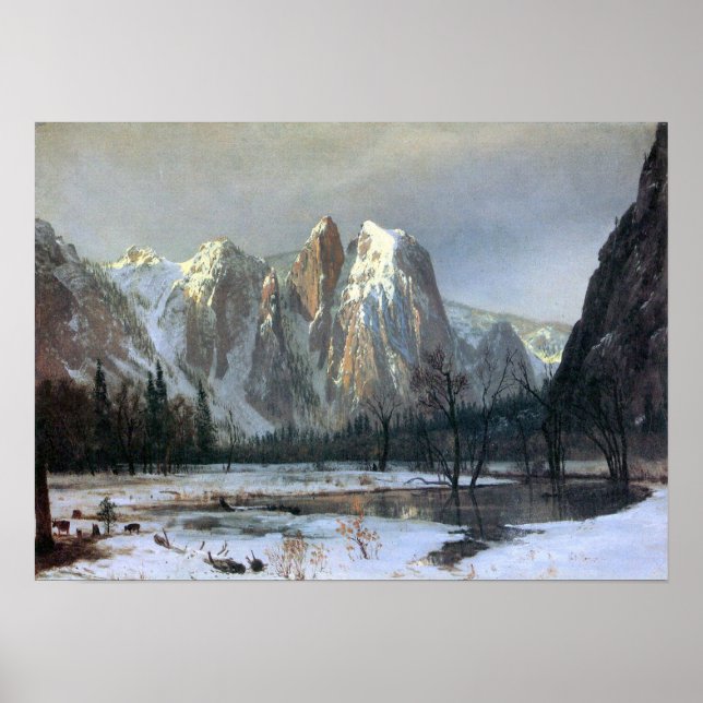 Poster Albert Bierstadt-Cathédrale Rocks, Yosemite (Devant)