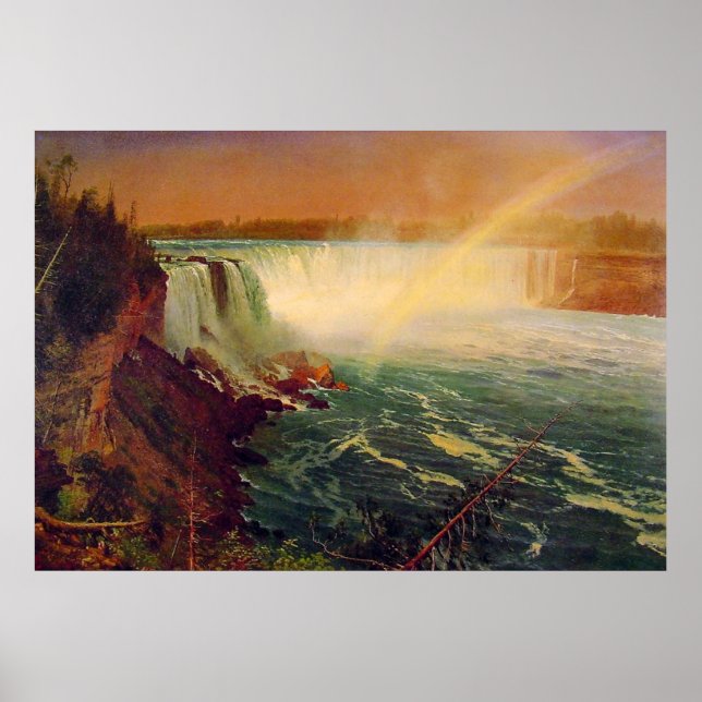 Poster Albert Bierstadt, Niagara Falls. (Devant)