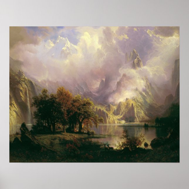 Poster Albert Bierstadt - Paysage des Rocheuses (Devant)