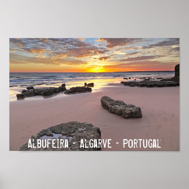 Poster Albufeira - Portugal. Vacances d'été en Algarve (Devant)