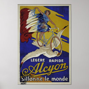 Poster Alcyon fait un cycle - reproduction de qualité -