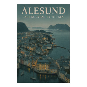 POSTER ÅLESUND — ART NOUVEAU AU BORD DE LA MER