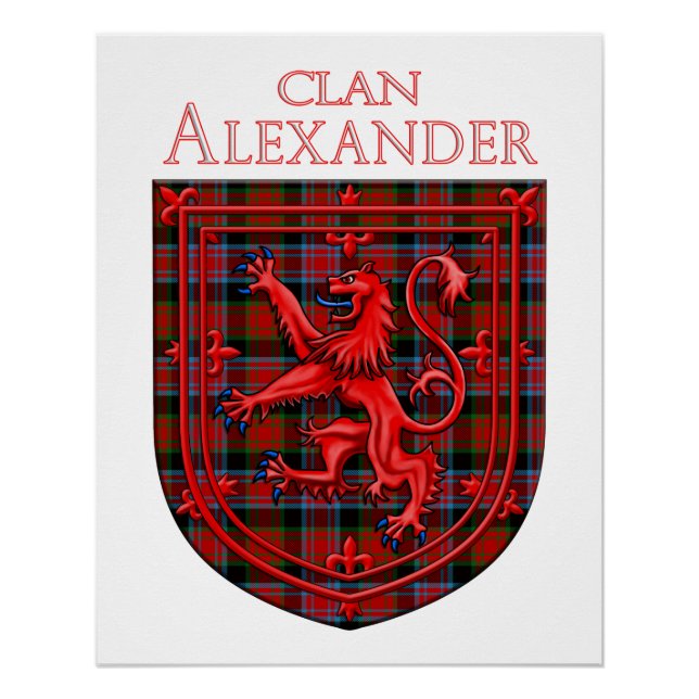 Poster Alexander Tartan Plaid Écossais Lion Rampant (Devant)