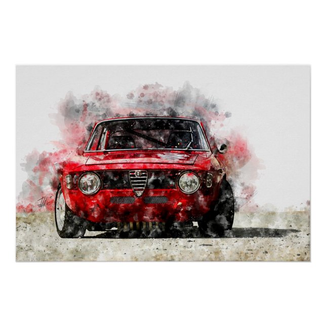 Poster Alfa Romeo Giulia GT Junior (Devant)