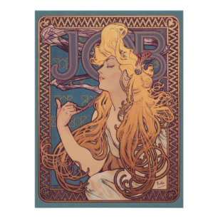 Poster Alfonse Mucha Job Art Nouveau femme