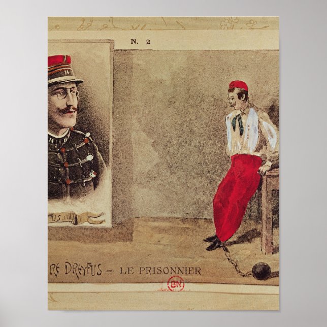 Poster Alfred Dreyfus prisonnier, 1894-1906 (Devant)