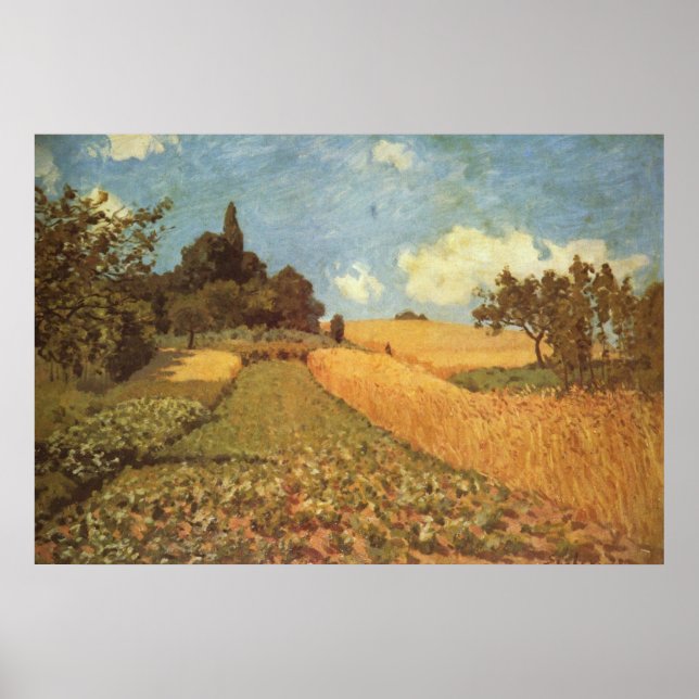 Poster Alfred Sisley Kornfeld 1873 - Huile de Cornfield (Devant)