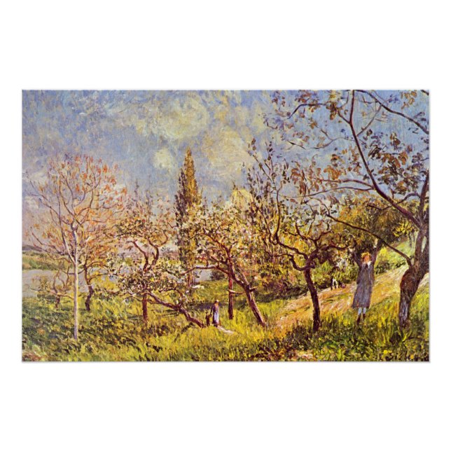 Poster Alfred Sisley Orchard au printemps (Devant)