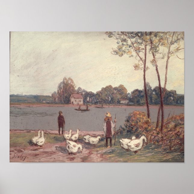 Poster Alfred Sisley | Sur les banques du prêt (Devant)