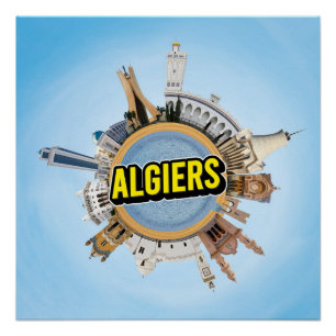 Poster Alger ville Algérie petite planète monument un