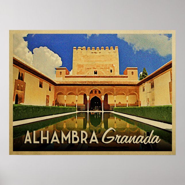 Poster Alhambra Grenade Espagne (Devant)