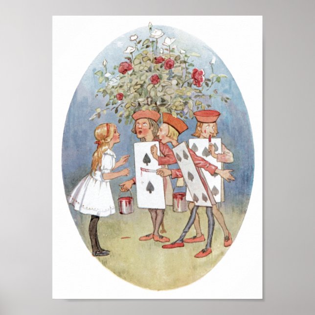 Poster Alice au pays des merveilles Roses (Devant)