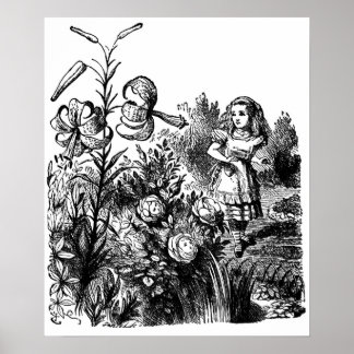 Poster Alice dans le jardin des fleurs vivantes