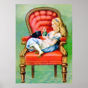 Poster Alice et Dinah dans la grande chaise rouge