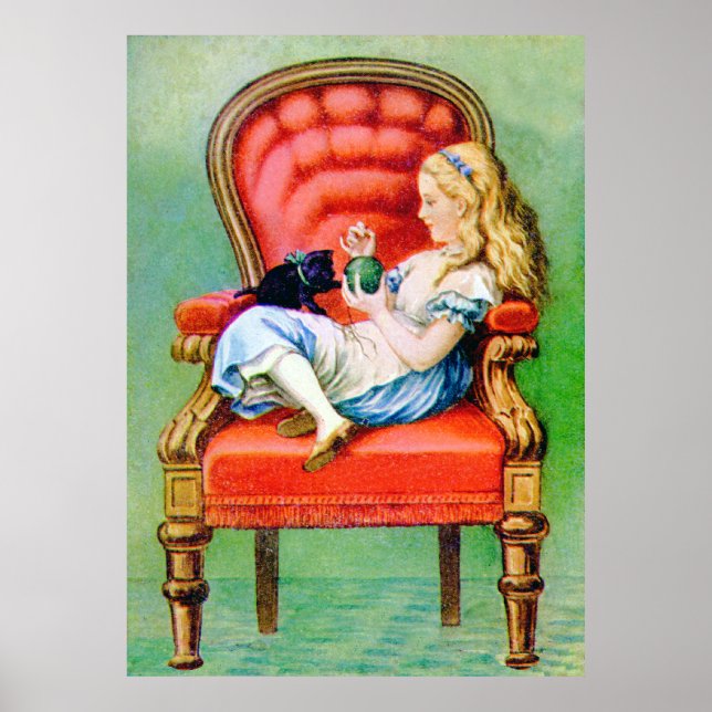 Poster Alice et Dinah dans la grande chaise rouge (Devant)