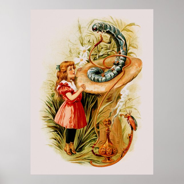 Poster Alice et la Caterpillar Print (en 22 tailles) (Devant)