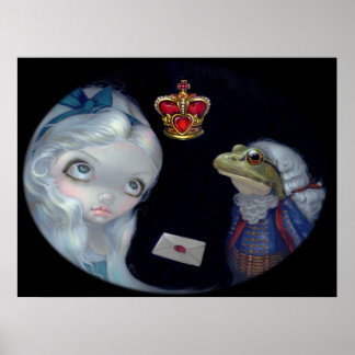 Poster Alice et la grenouille Footman ART IMPRIMER Wonder