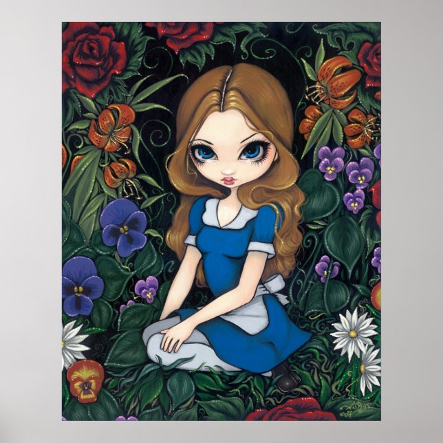 Poster Alice et l'art des fleurs Imprimer - au pays des m (Devant)