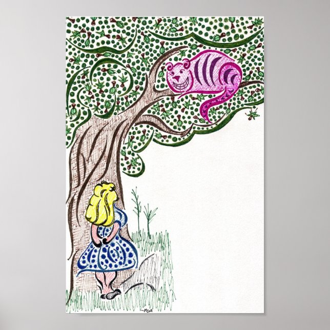 Poster Alice et le Cheshire Cat (Devant)