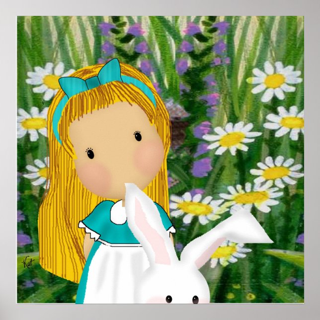 Poster Alice et le lapin blanc (Devant)