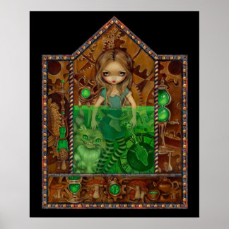 Poster Alice in Absinthe ART IMPRIMER steampunk au pays d