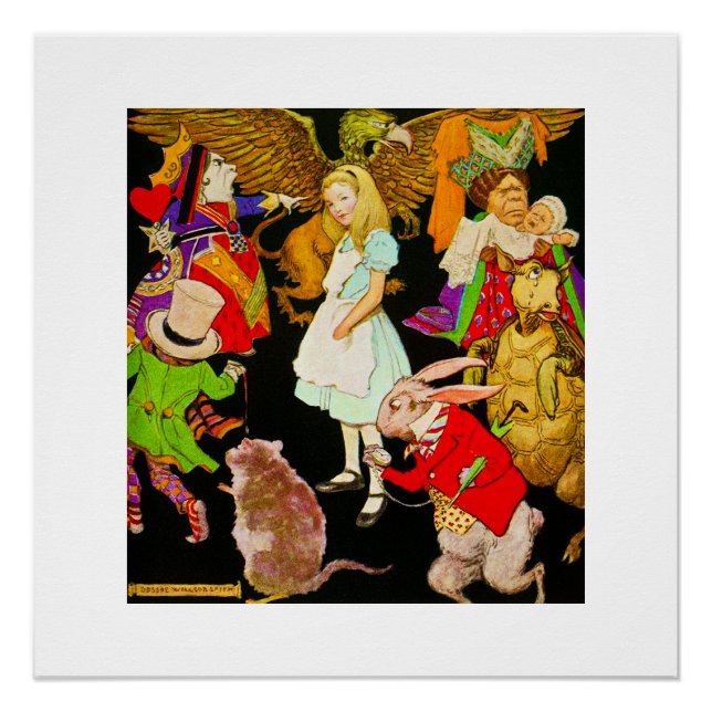 Poster Alice in Wonderland, Jessie Willcox Smith (Devant)