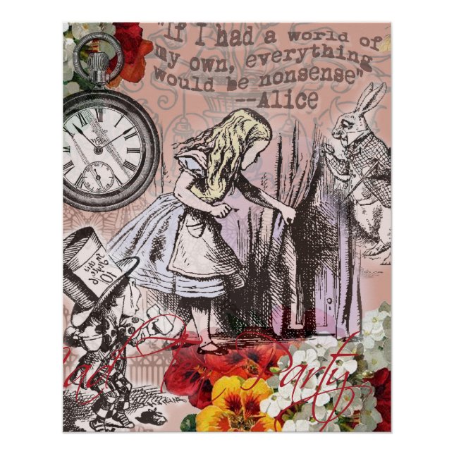 Poster alice non-sens merveilleux rideau (Devant)